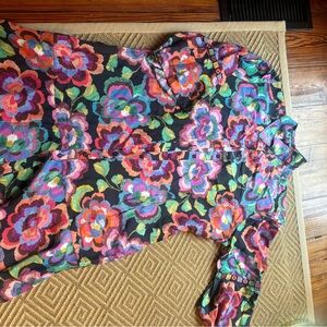Johnny Was Multicolor Floral Button Down dress